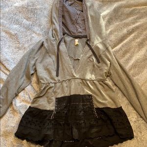 Free People Tiered Eyelet Hoodie